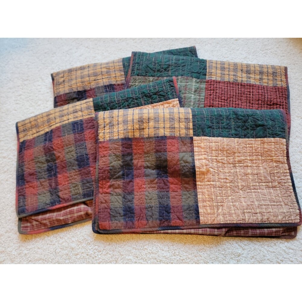 Lot Of 4 Donna Sharp Standard Size Pillow Shams Country Cottage Cabin Style